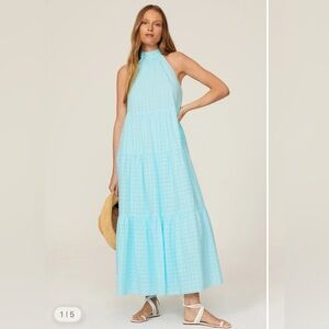 Trina Turk turquoise/light blue  Halter Maxi Dress